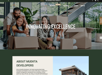 Mudiita Capital website built with WordPress and Elementor, customized with HTML, CSS, and JavaScript by Nasir